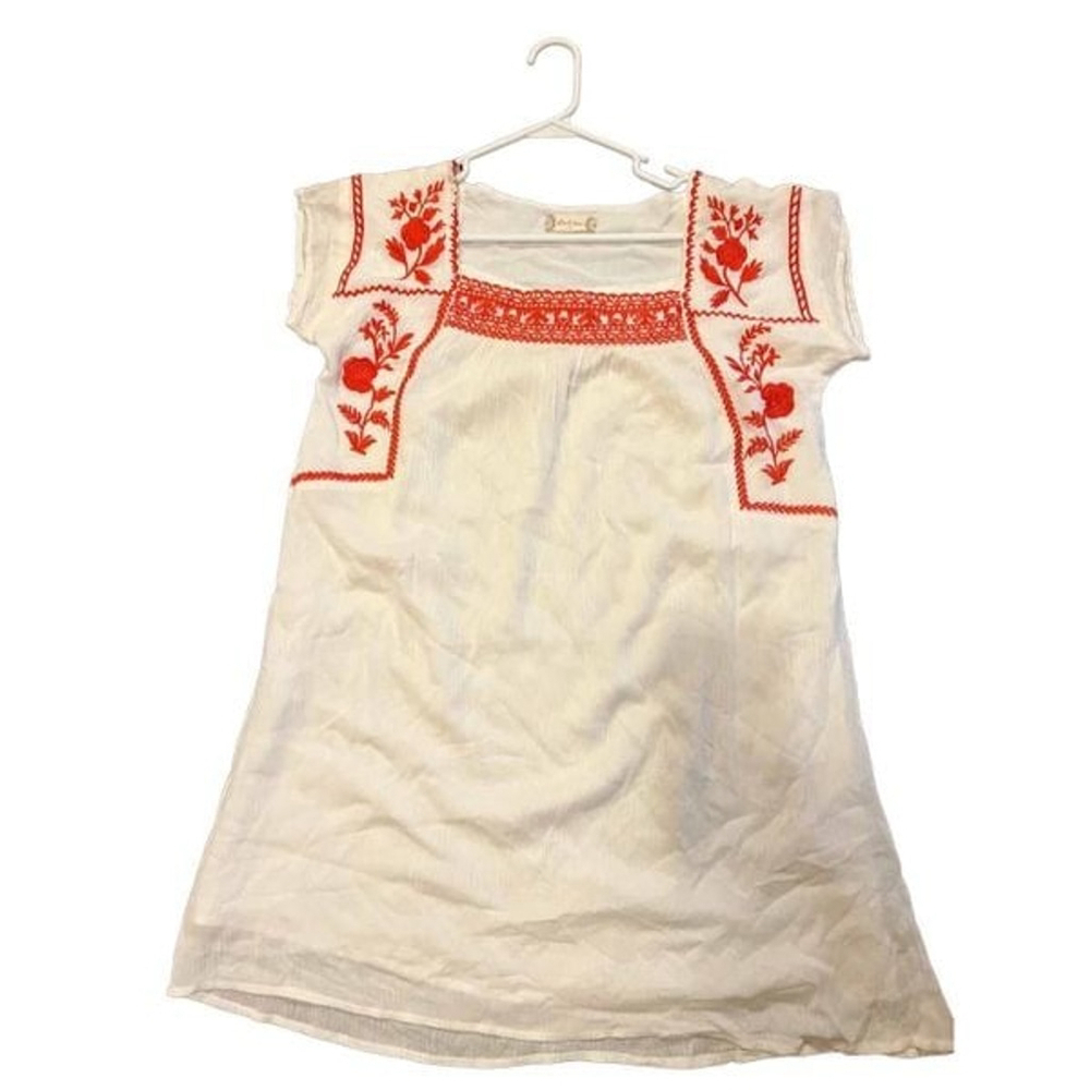 Altar’d State Vintage Inspired Red and Cream Tunic Dress Size M - Picture 2 of 12